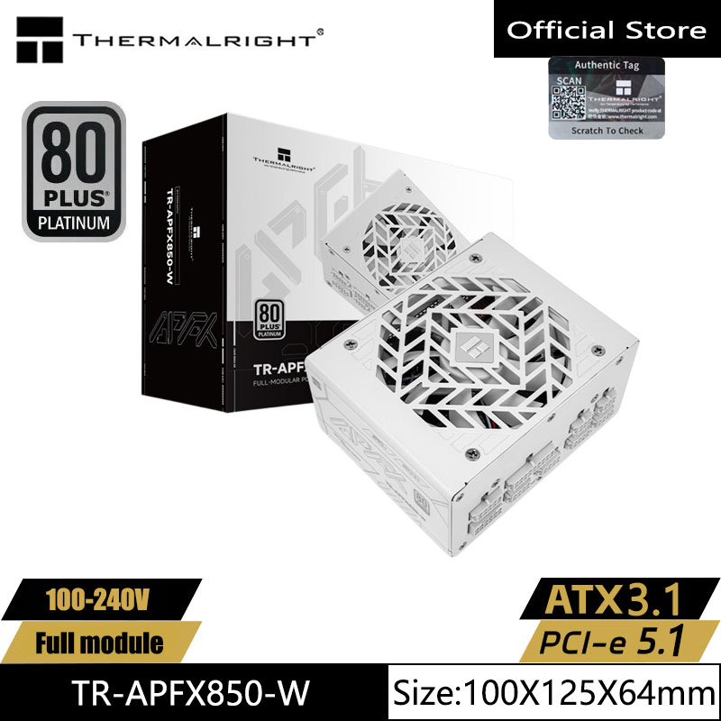 1000W White Modular Power Supply - Thermalright TR-APFX850/1000-W สีขาว พาวเวอร์ซัพพลายสำหรับเคสคอมพิวเตอร์, 100-240V SFX