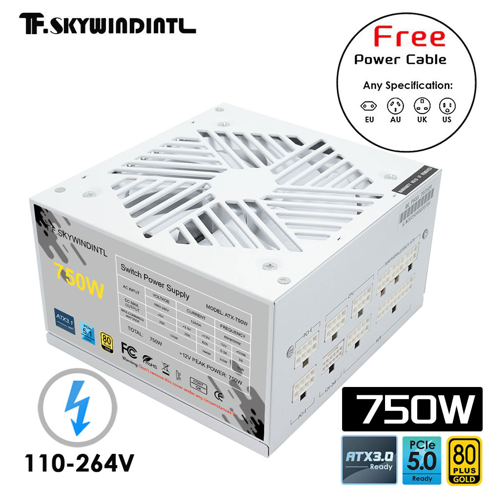1000W White Modular Power Supply - พาวเวอร์ซัพพลายแบบ Full Modular สำหรับคอมพิวเตอร์เล่นเกม รองรับ PCIE